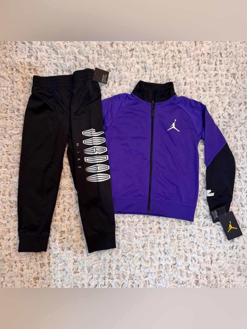 NWT Jordan Purple & Black Athletic Tracksuit Matching Set